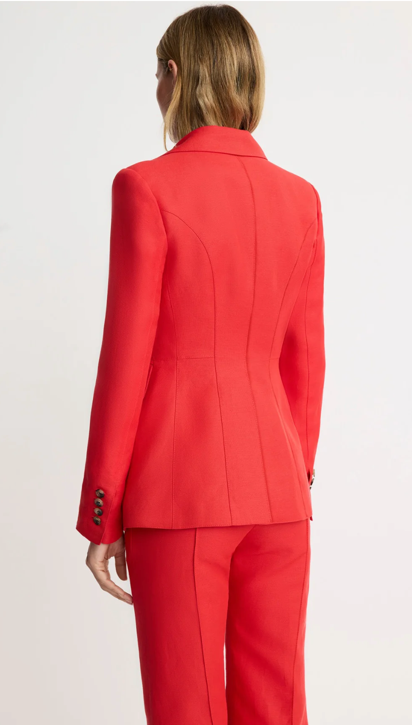 Seamed Blazer in Poppy