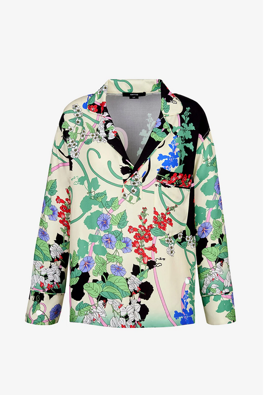 Pajama Shirt in Graphic Botanical