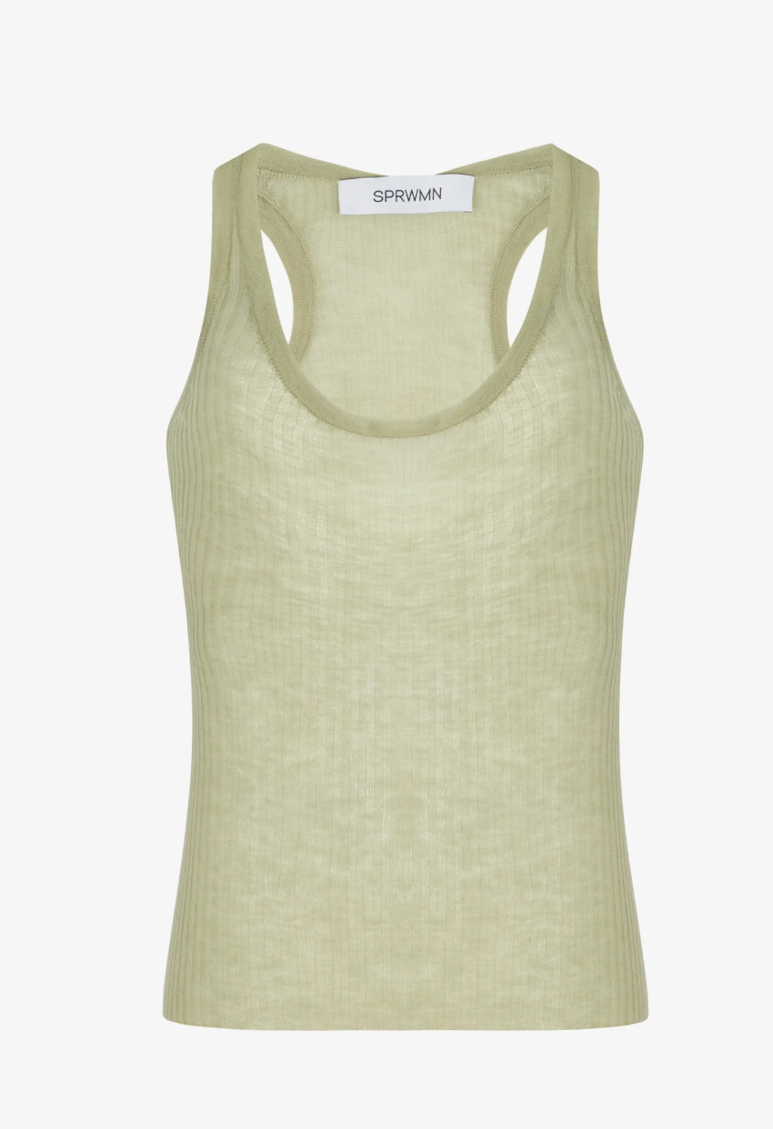 Scoop Neck Tank in Pistachio