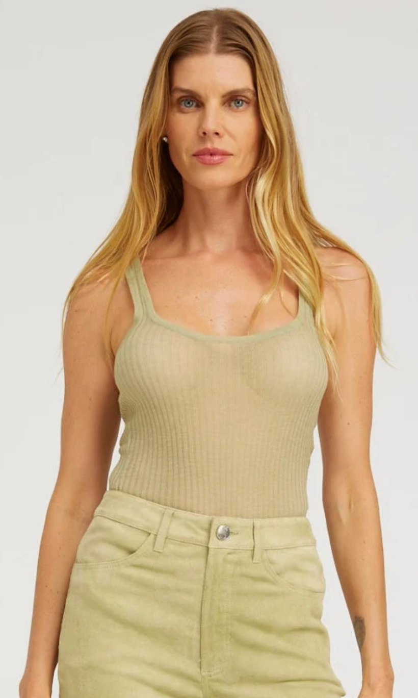 Scoop Neck Tank in Pistachio