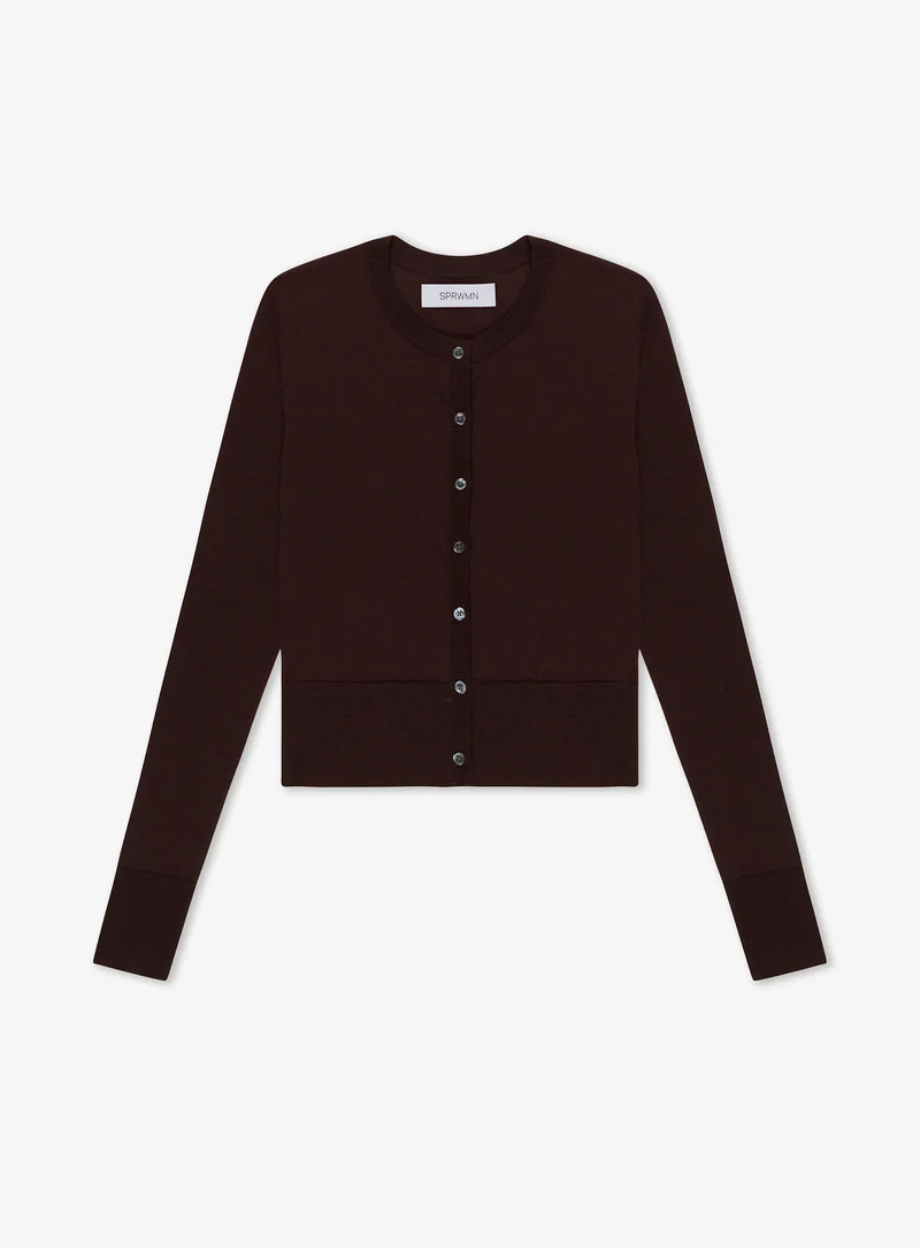 Ultra Fine Cashmere Baby Cardigan in Americano