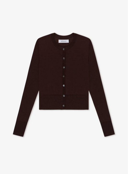 Ultra Fine Cashmere Baby Cardigan in Americano