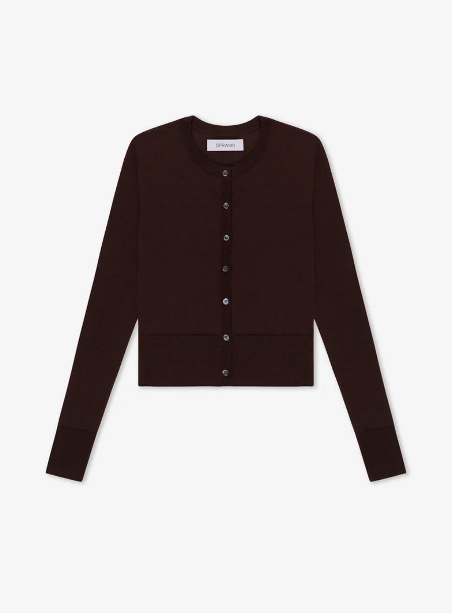 Ultra Fine Cashmere Baby Cardigan in Americano