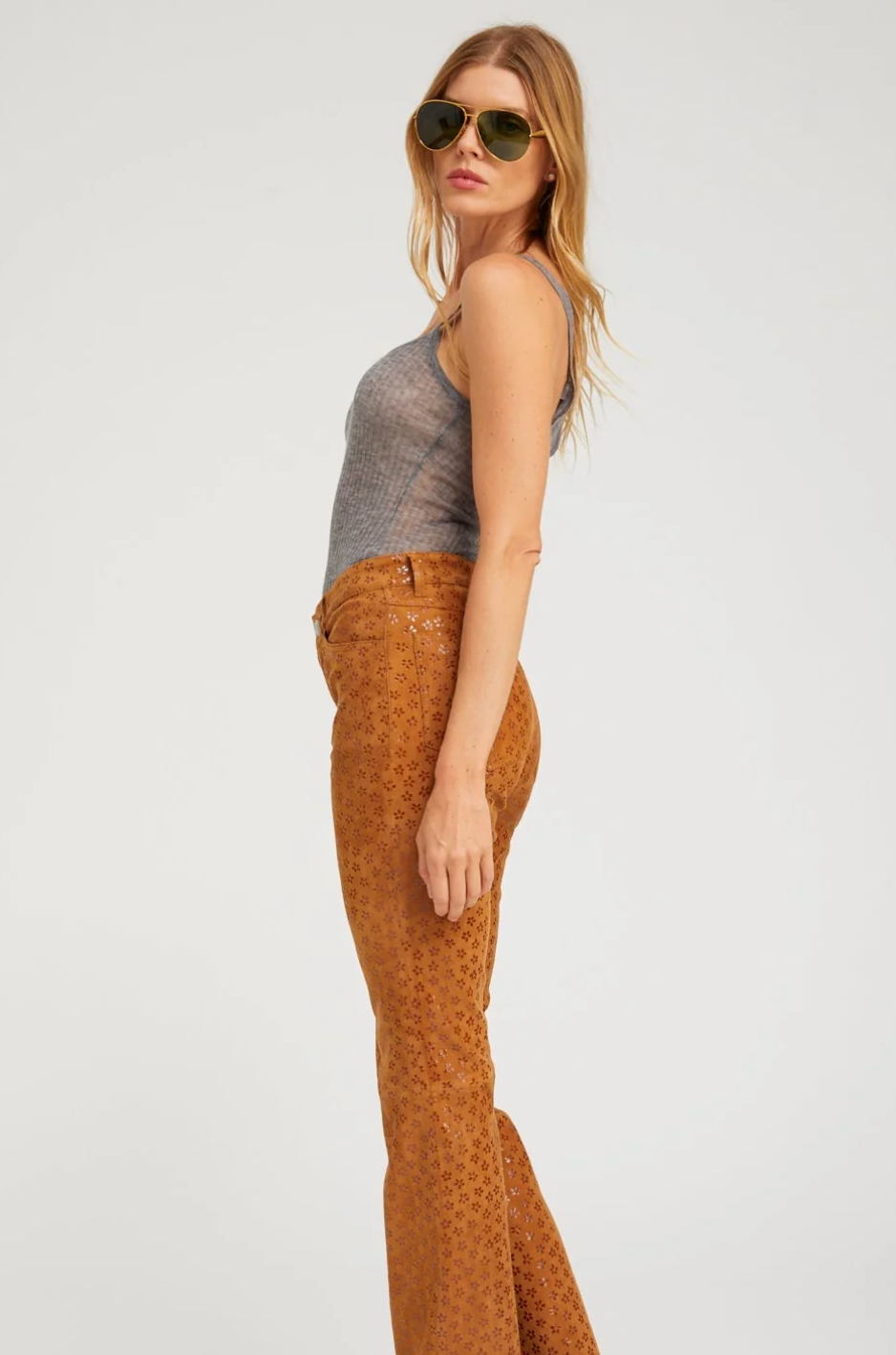 Tissue Scoop Neck Tank in Grey