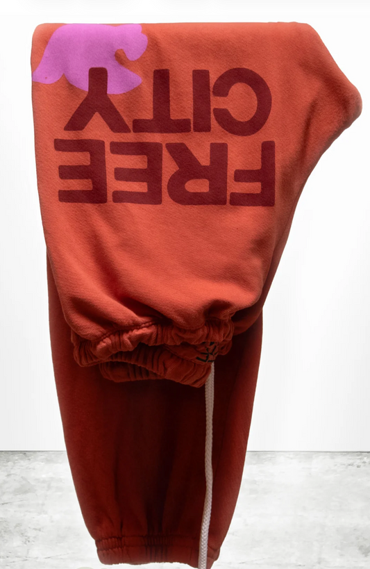 FREECITY Large Sweatpants in Burn Orange