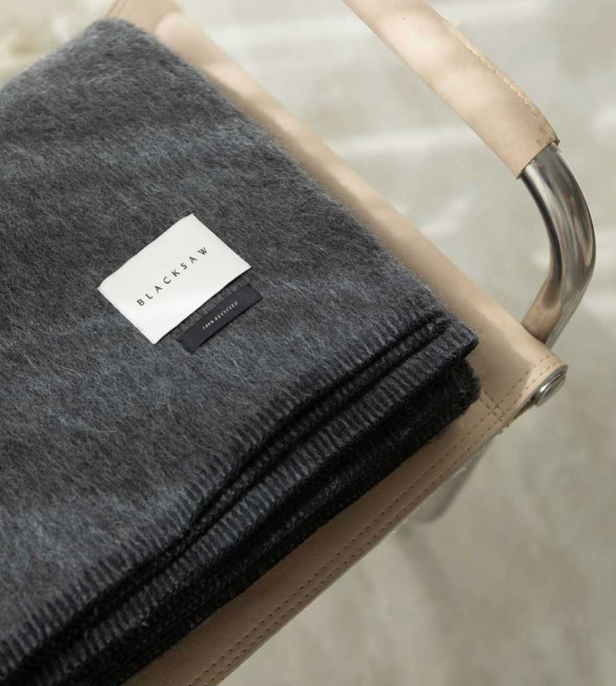 The Siempre Recycled Blanket in Speakeasy Charcoal