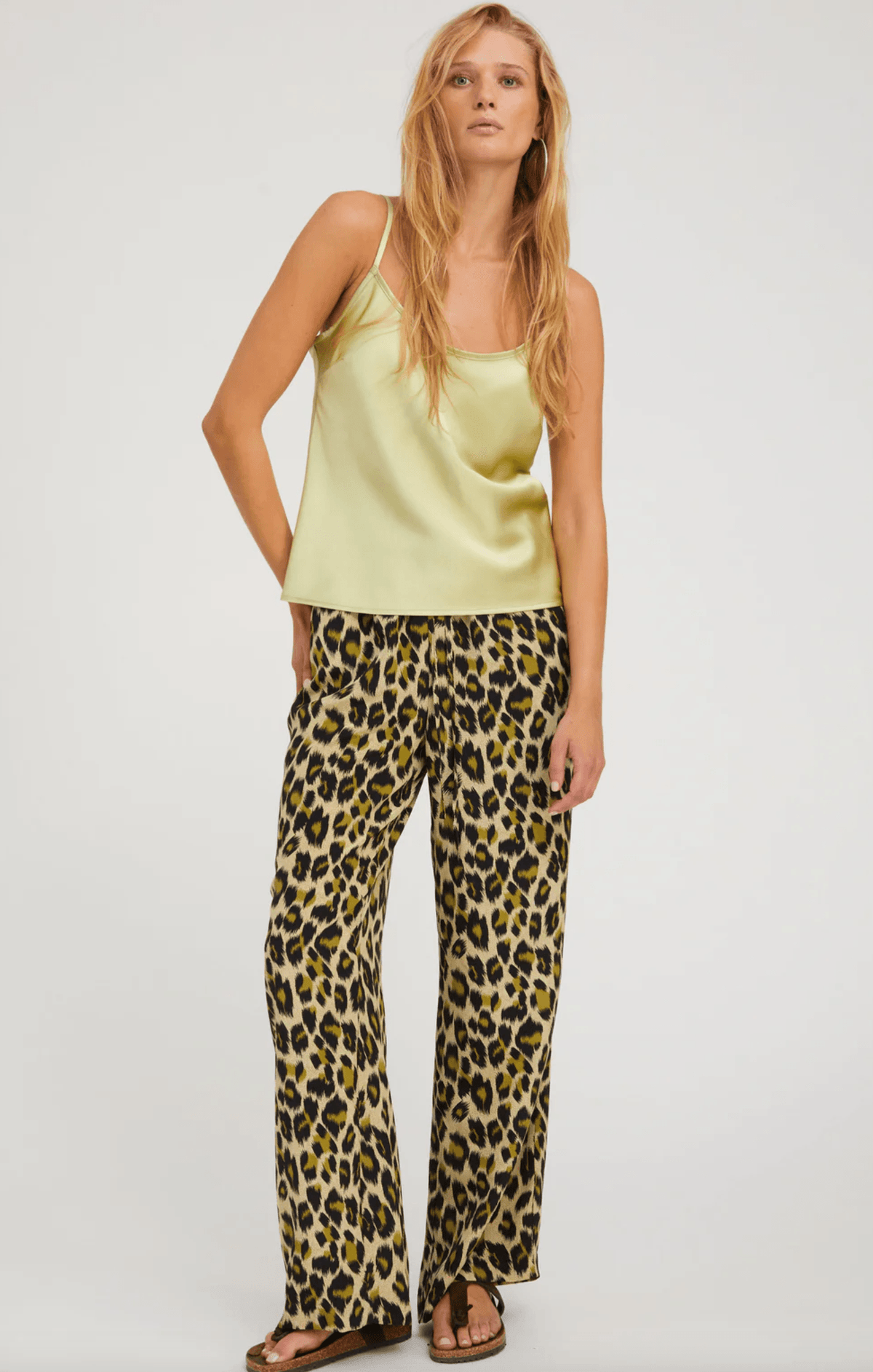 Green Leopard Silk Kauai Pants