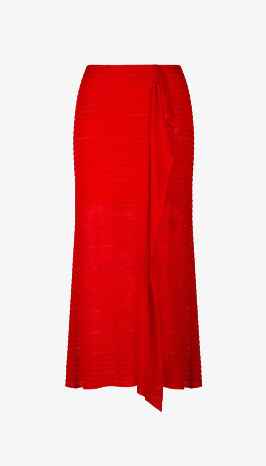 Pull On Drape Skirt in Chili