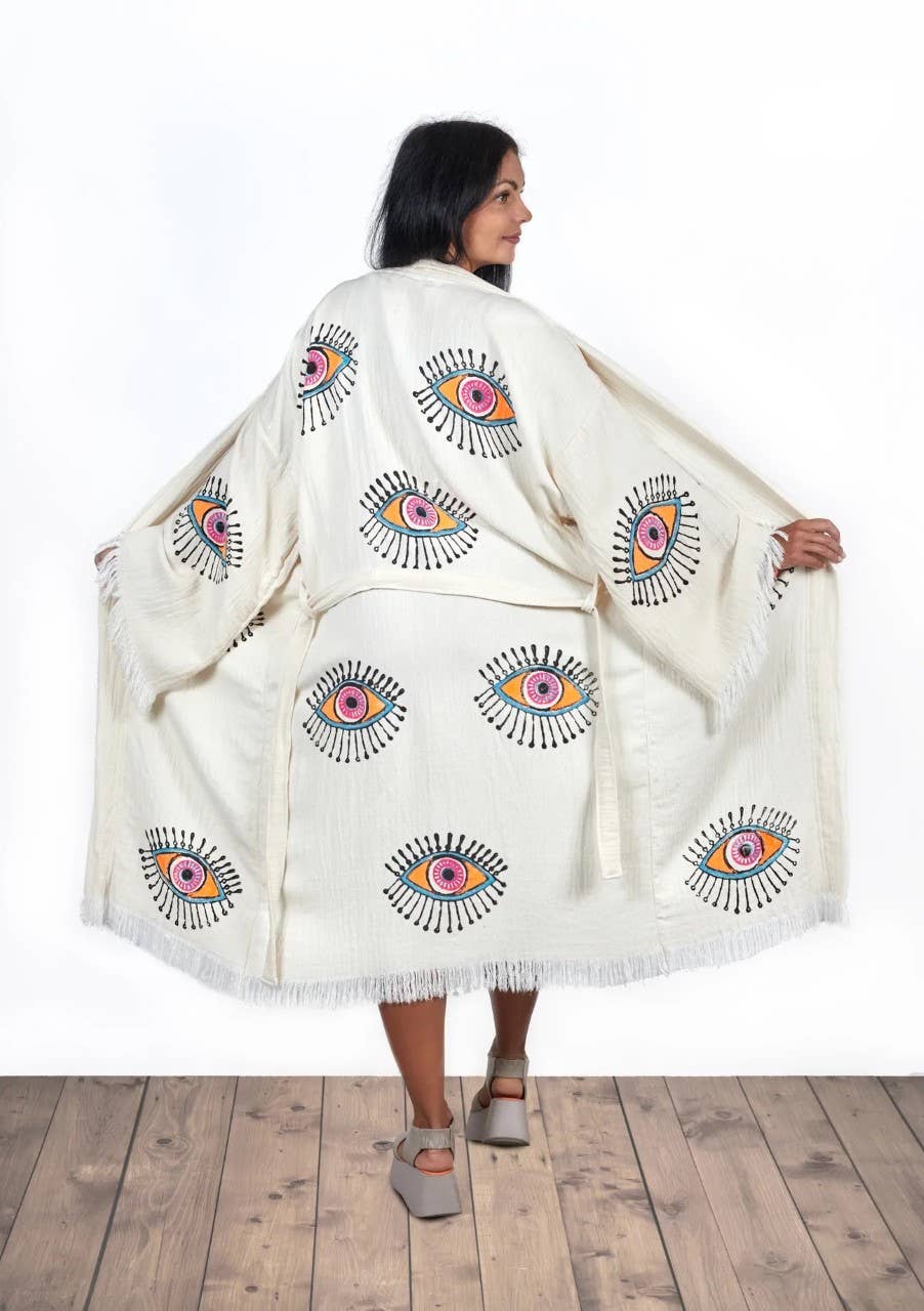 Fall in Love! Neutral Multi Eye Kaftan