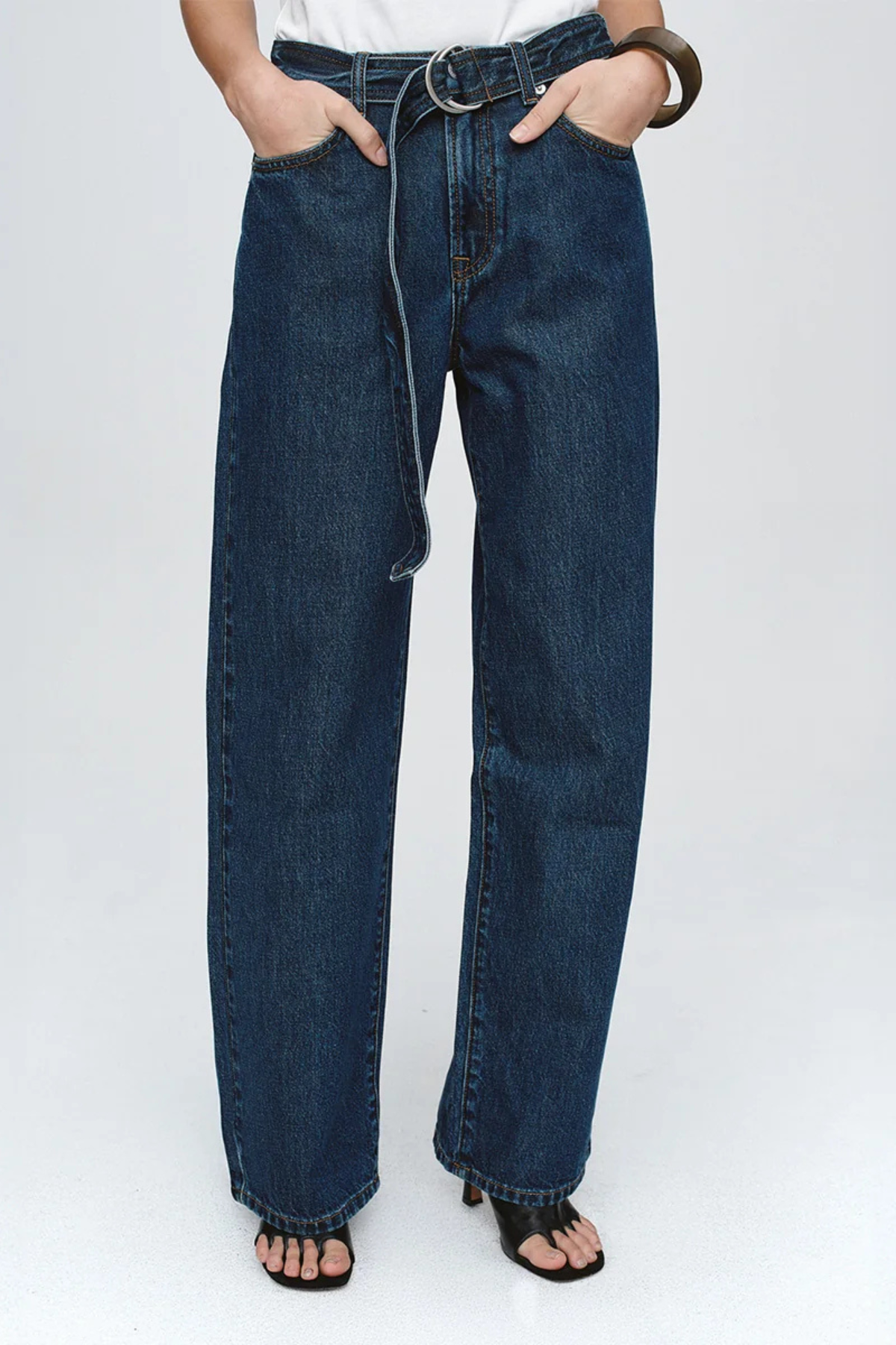 Belted Wide Leg Jeans by Marle