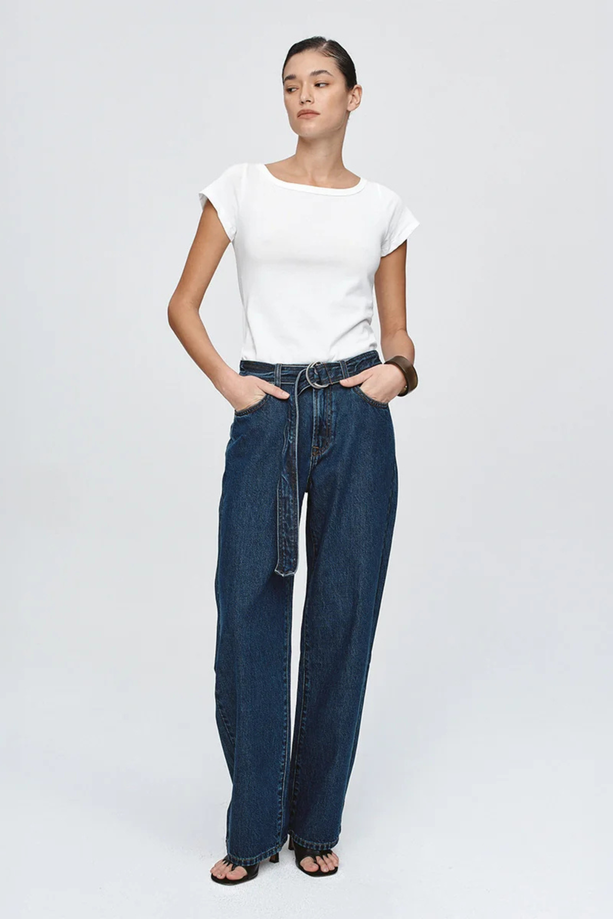 Belted Wide Leg Jeans by Marle