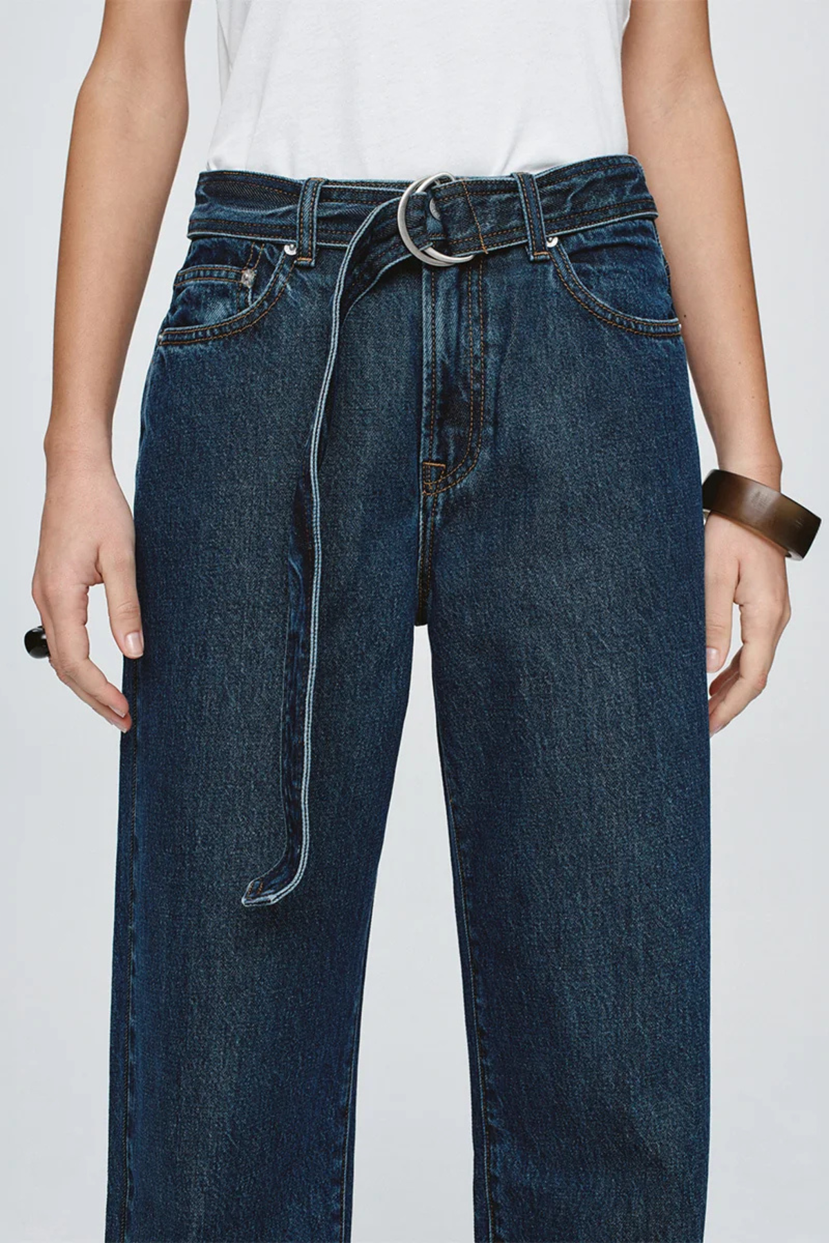 Belted Wide Leg Jeans by Marle