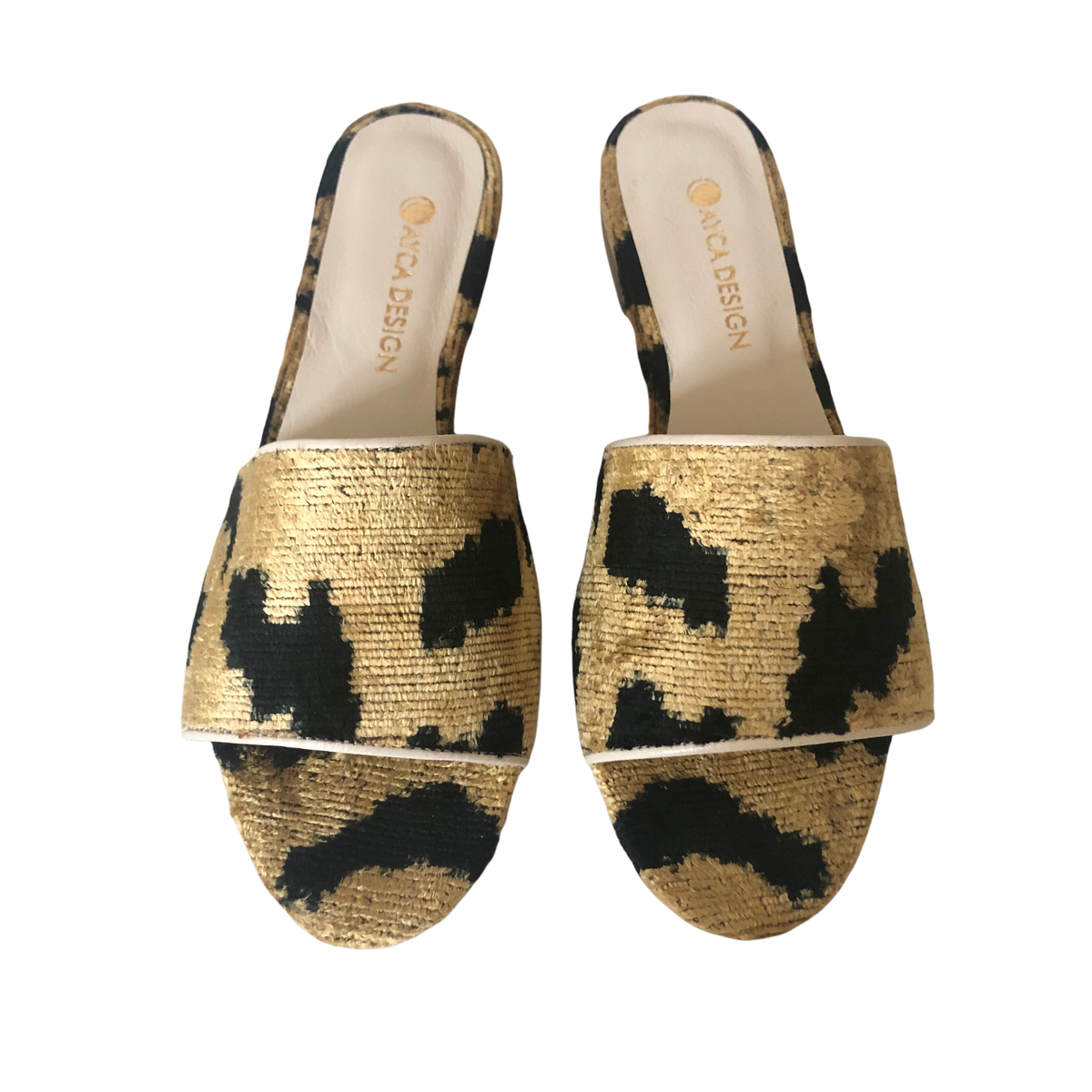 Silk Velvet Ikat Slide in Golden Tiger