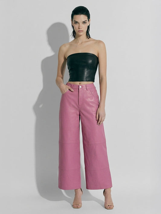 Ruby Leather Wide Leg Pants by AS by DF