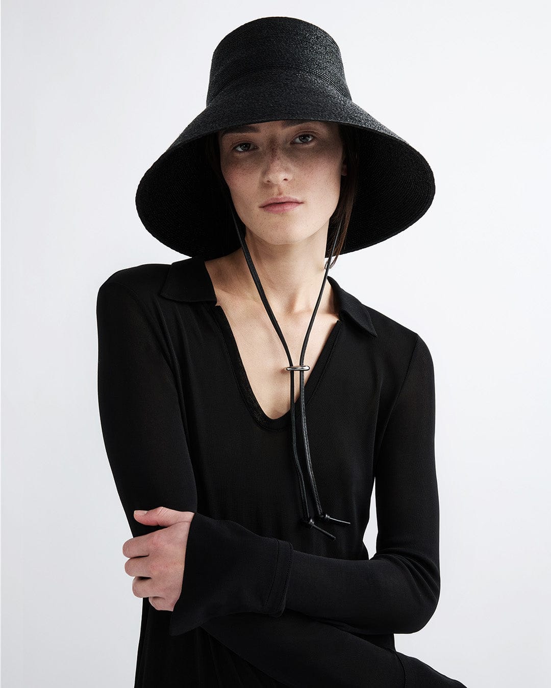 Suni Bucket Hat in Black by Janessa Leone